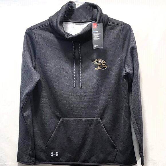 Under Armour Women Gray-Striped Long-Sleeve High-Neck Seahawks Pullover Sz L NWT - Picture 1 of 15